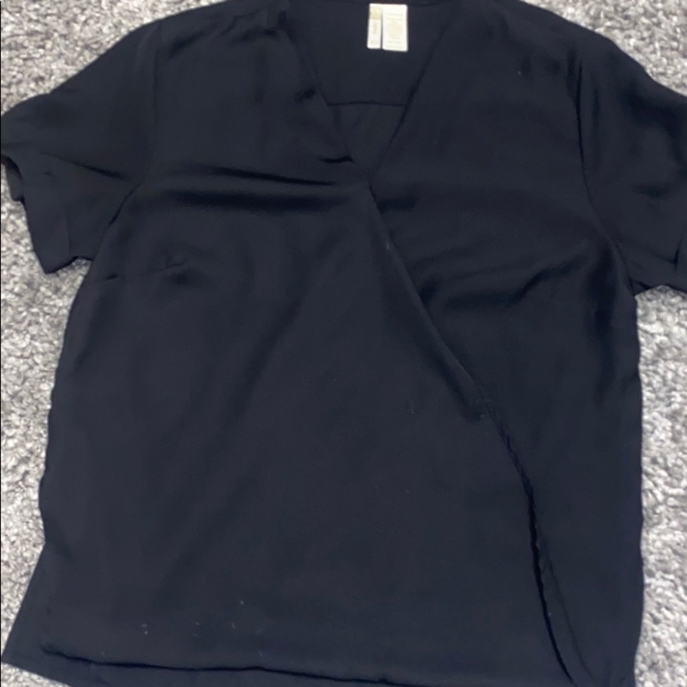 Black Crossed Blouse